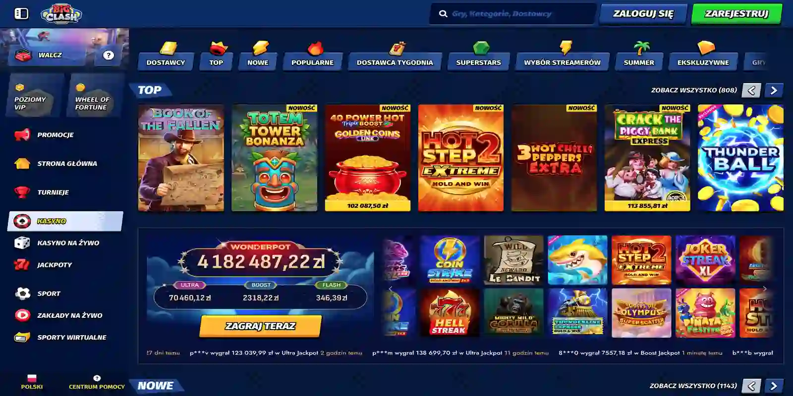 BigClash Casino website preview