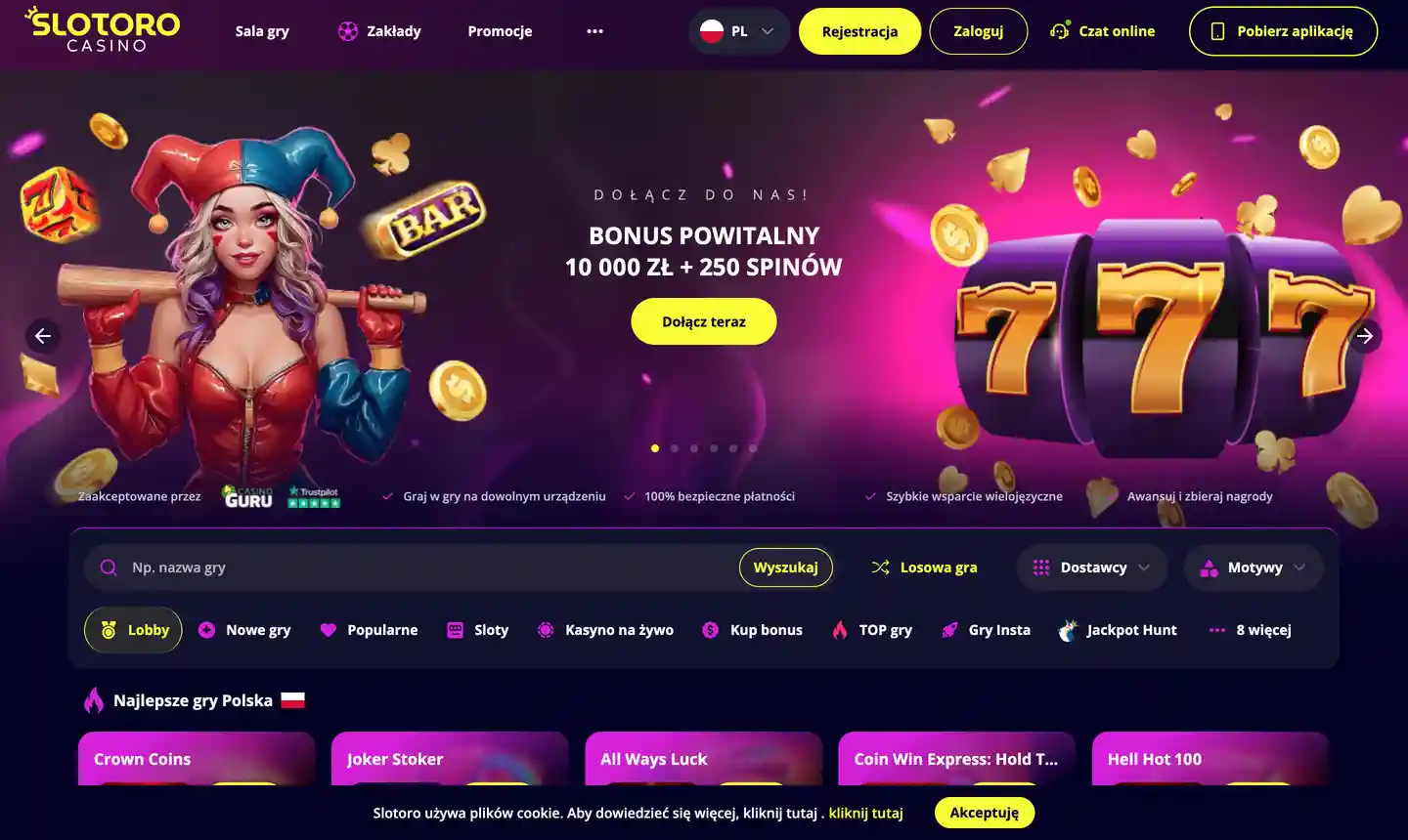 Slotoro Casino website preview
