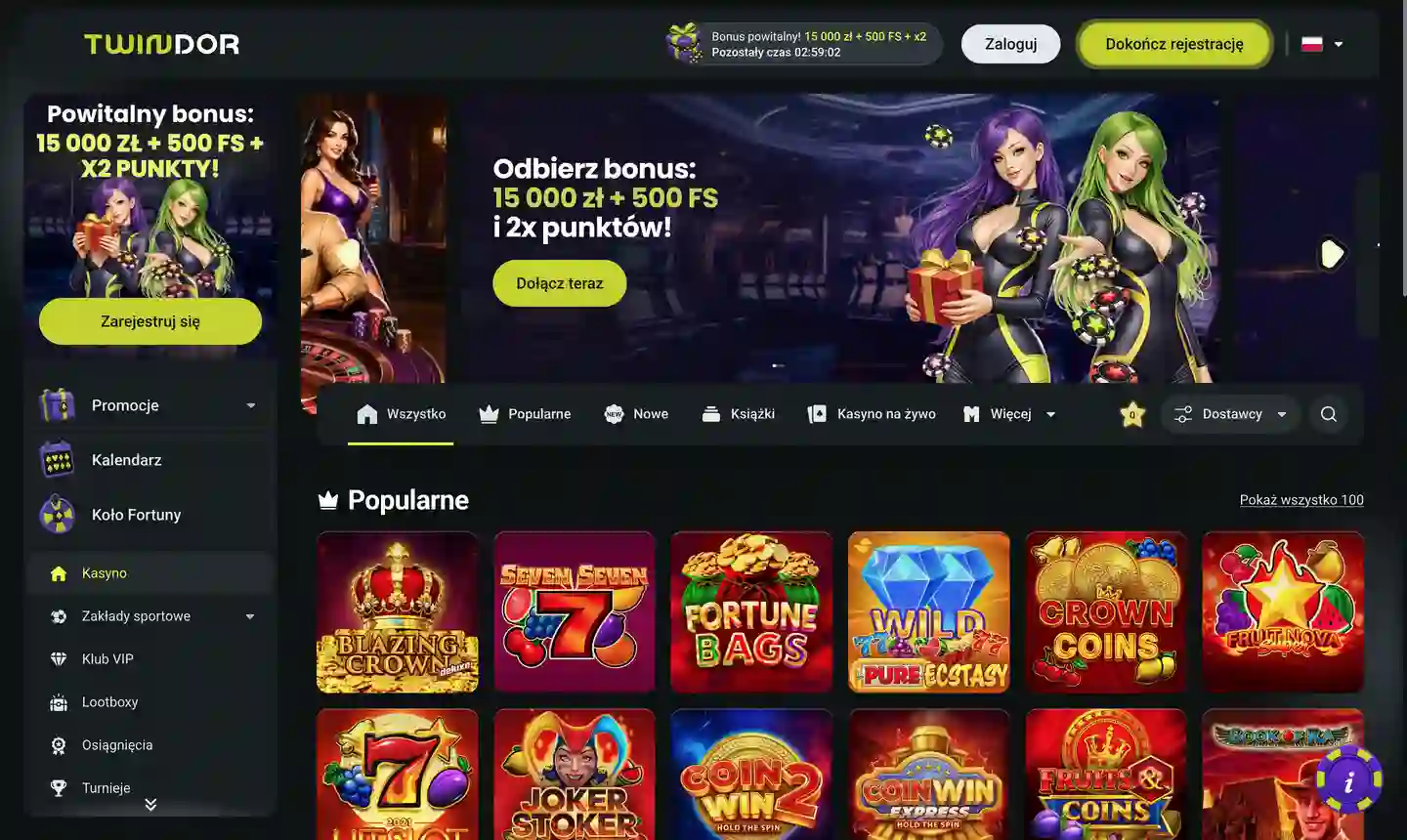 Twindor Casino website preview